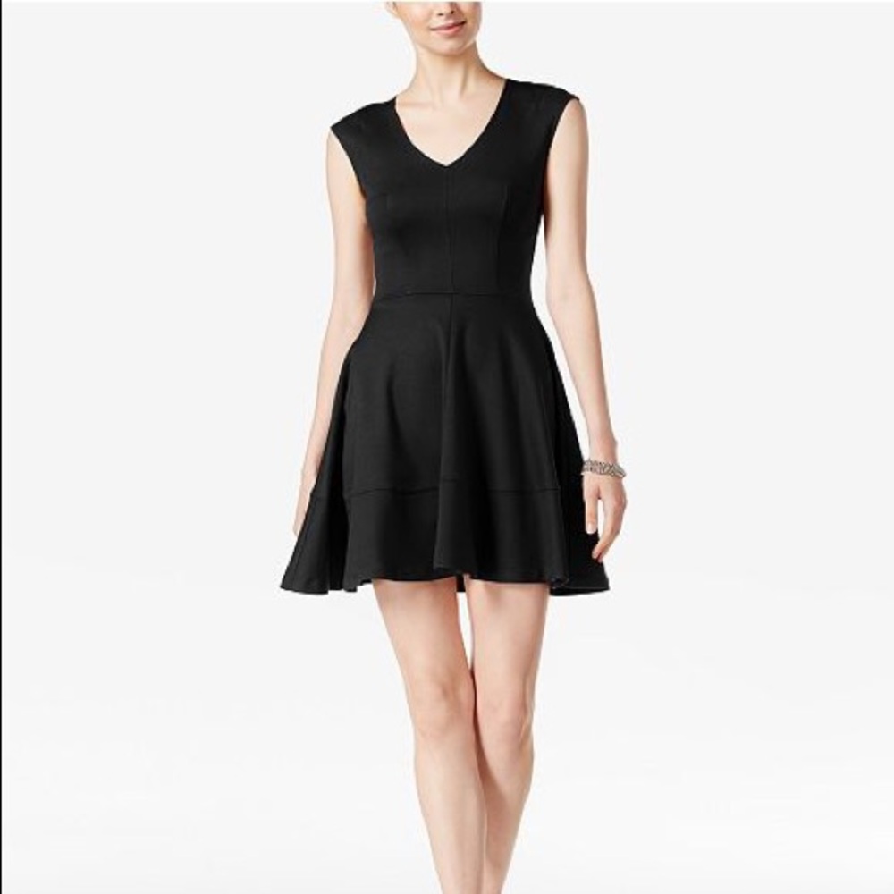 Green fit n flare dress